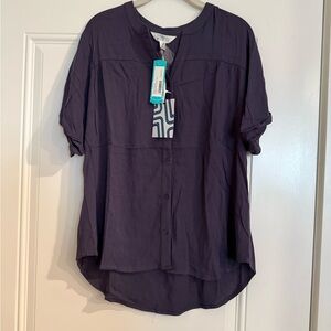 Women's Slate Blue Button-Up Top NWT